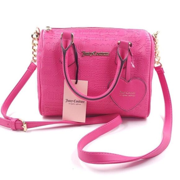Juicy Couture Handbags - Juicy Couture Free Love Pink Logo Satchel Crossbody Purse